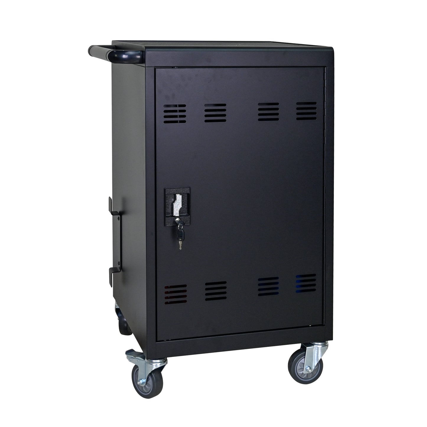 NIGSQJB 32-Device Mobile Charging Station for Chromebook, ipads,Laptop and Tablets, Lockable Charging Cabinet with Cable Management Dividers, Cable Clips, Storage Compartment & Removable Door, Black