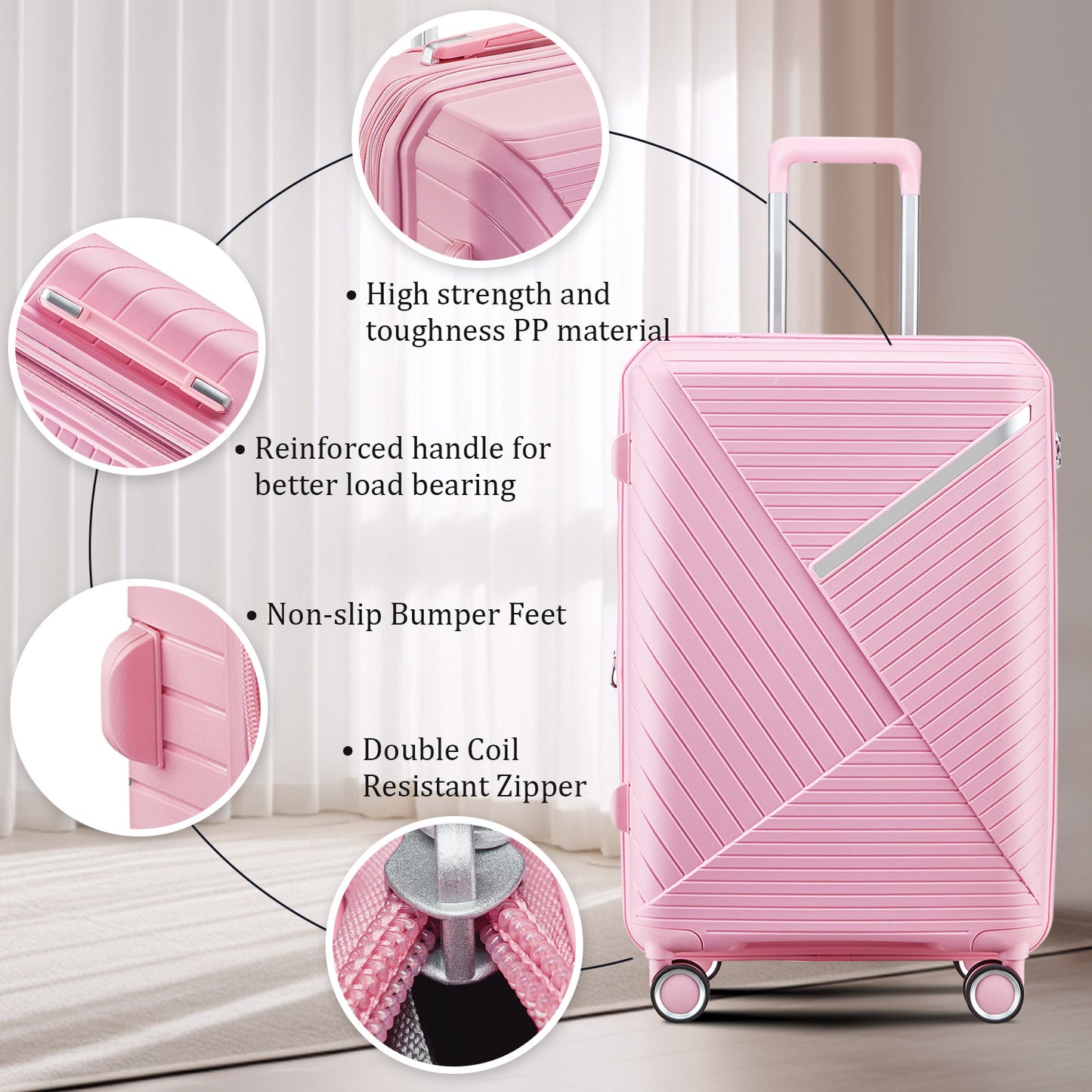 NIGSQJB 4 Piece Luggage Sets (14/20/24/28 in)
