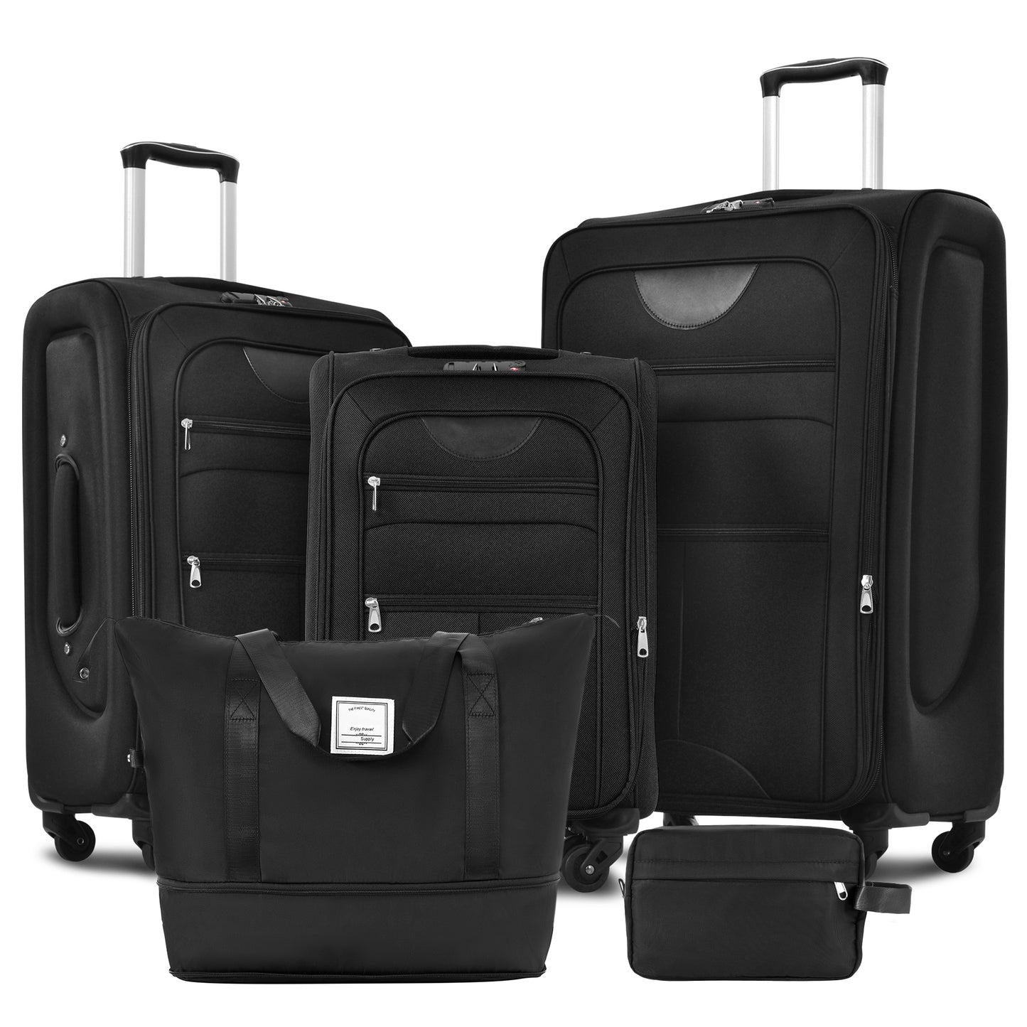 NIGSQJB Softside Expandable Luggage Sets 5 Piece
