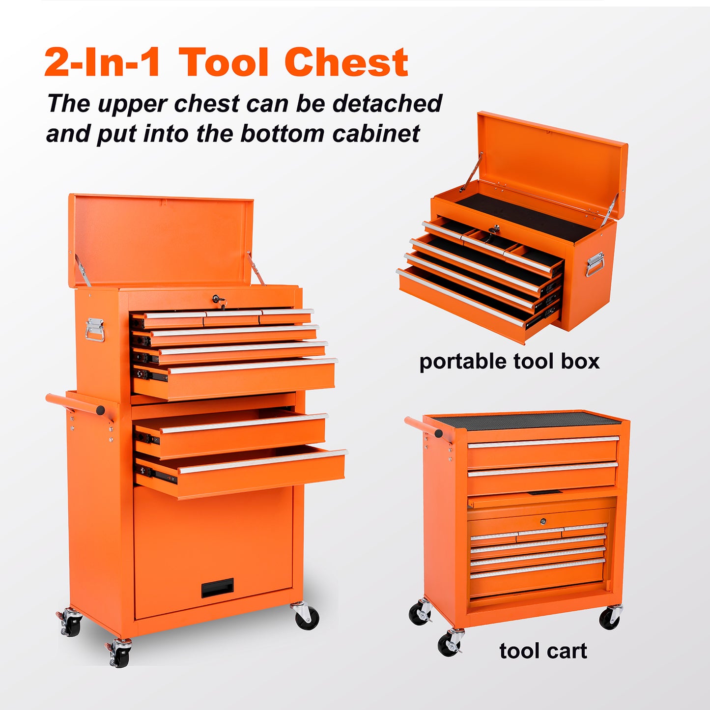 NIGSQJB 8-Drawers Tool Chest on Wheels,Yellow