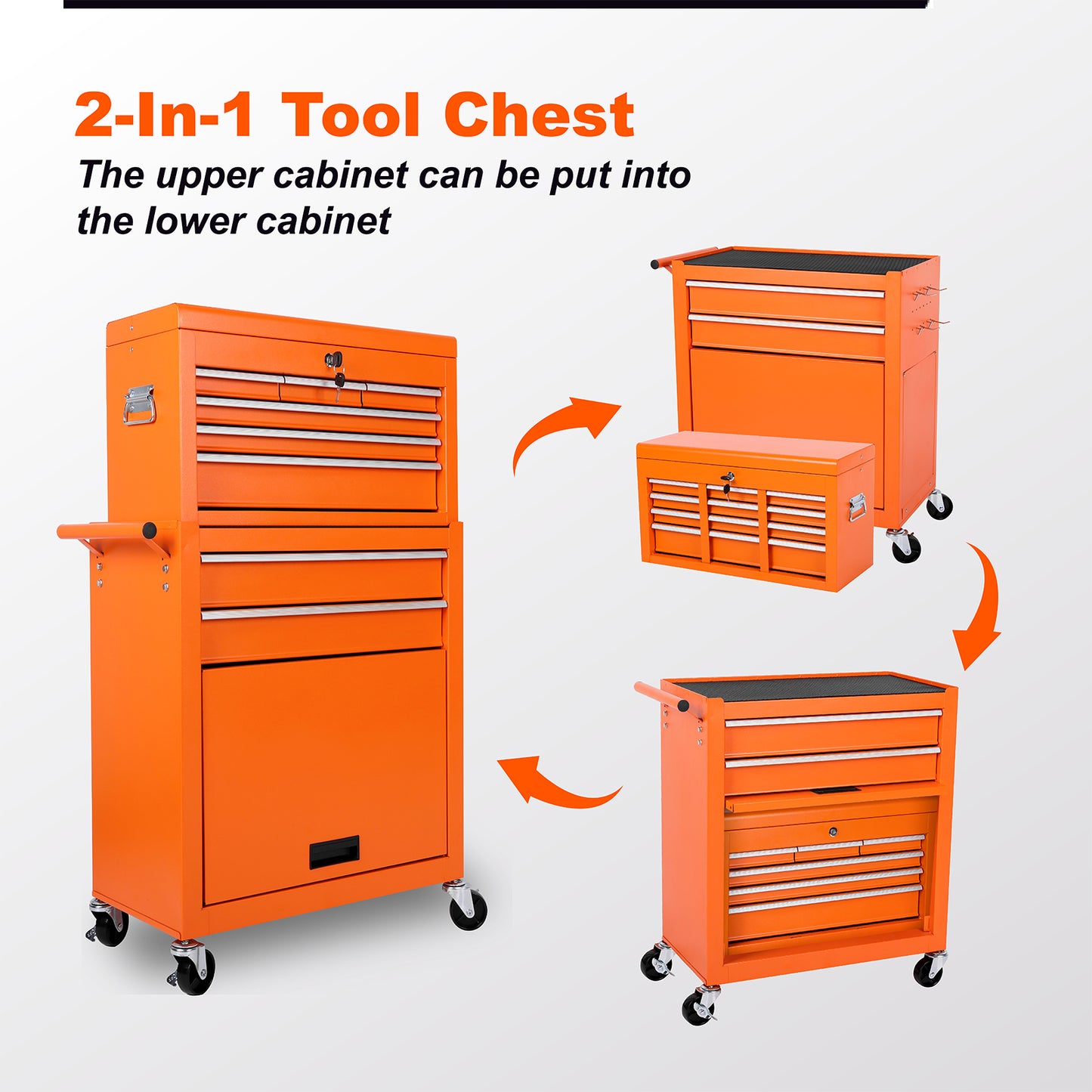 NIGSQJB 8-Drawers Tool Chest on Wheels,Yellow