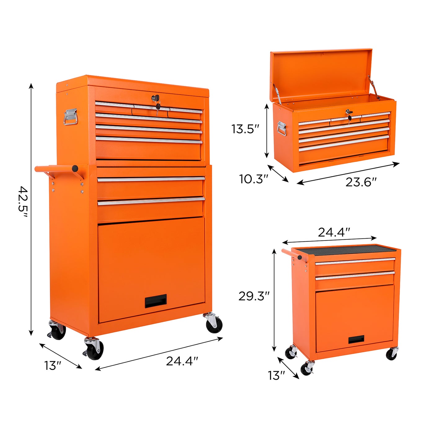 NIGSQJB 8-Drawers Tool Chest on Wheels,Yellow