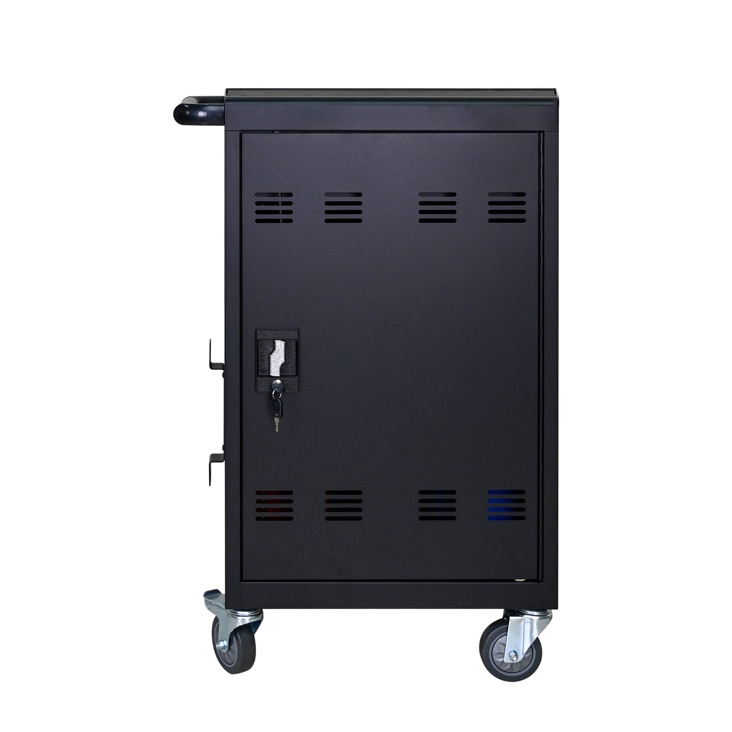 NIGSQJB 32-Device Mobile Charging Station for Chromebook, ipads,Laptop and Tablets, Lockable Charging Cabinet with Cable Management Dividers, Cable Clips, Storage Compartment & Removable Door, Black