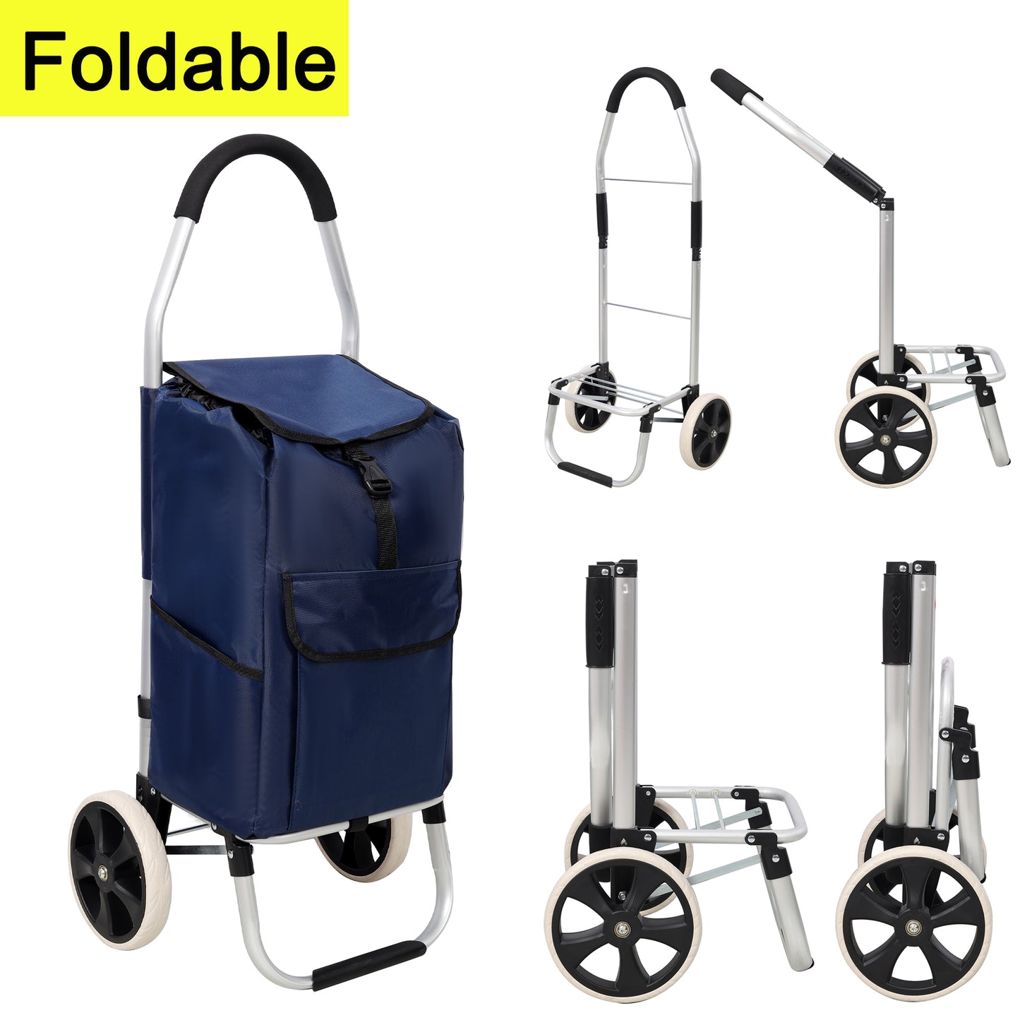 NIGSQJB Ultra-Lightweight Foldable Shopping Cart 42L Large Capacity