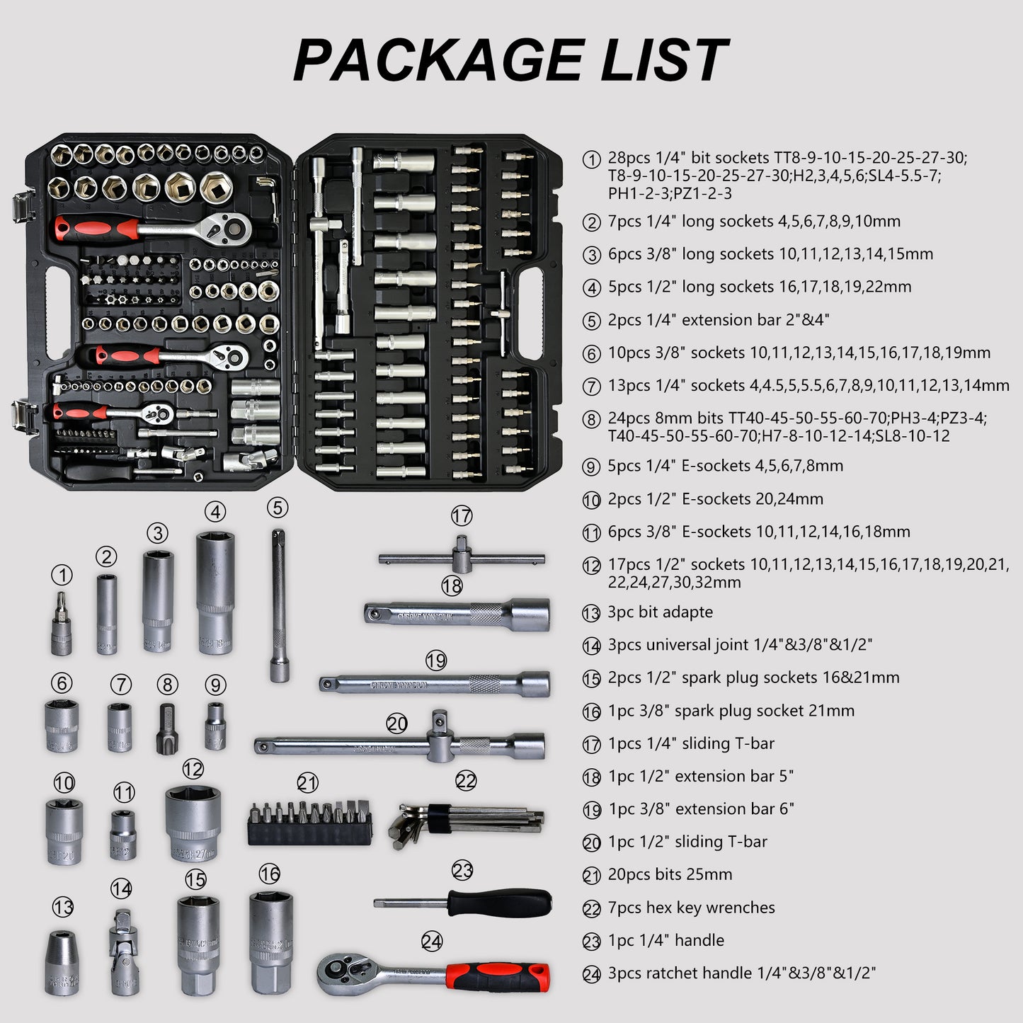 NIGSQJB Comprehensive Hand Tool Sets 171 / 216pcs