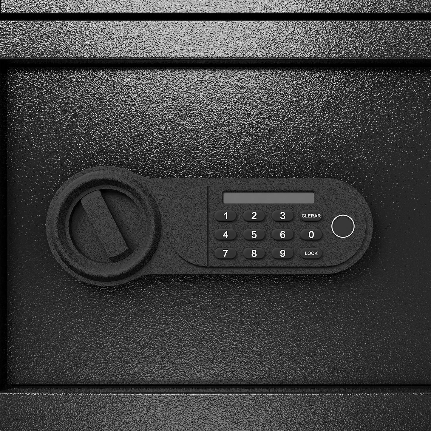 NIGSQJB 1.69 Cubic Feet Storage Cabinet, Steel Safe Box with Drawer & Fingerprint Biometric & 3 Unlock Way, Upgrade Silent & Anti-Theft, LED Light, Safety Box for Home, Office, School, Black