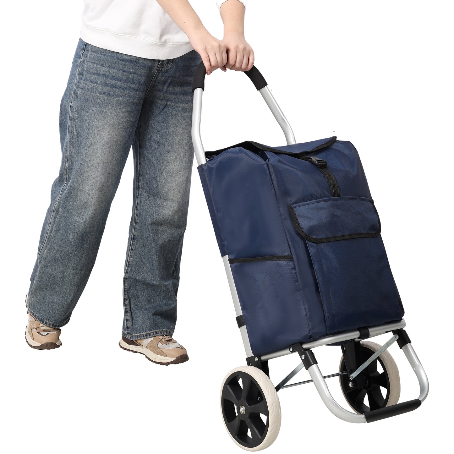 NIGSQJB Ultra-Lightweight Foldable Shopping Cart 42L Large Capacity