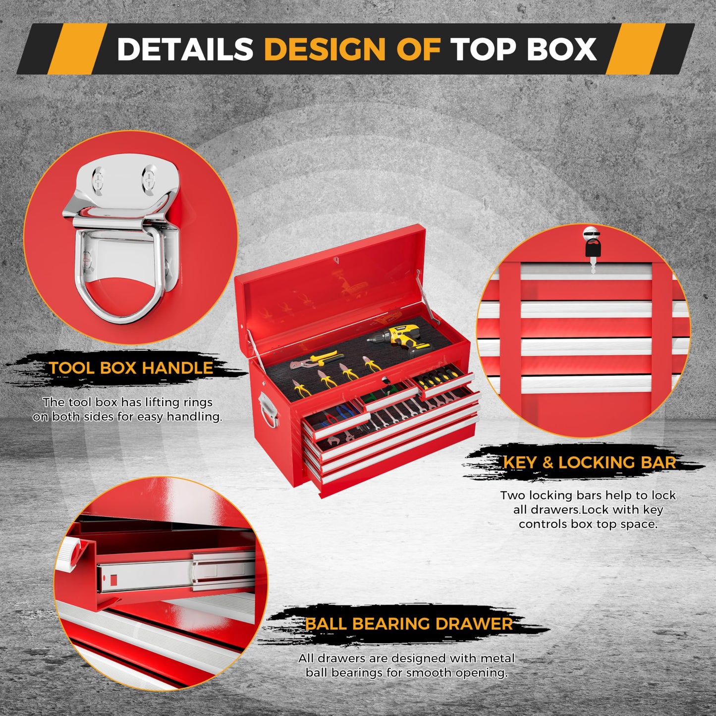 NIGSQJB 2-In-1 43.1"H Rolling Tool Chest with 8 Drawers