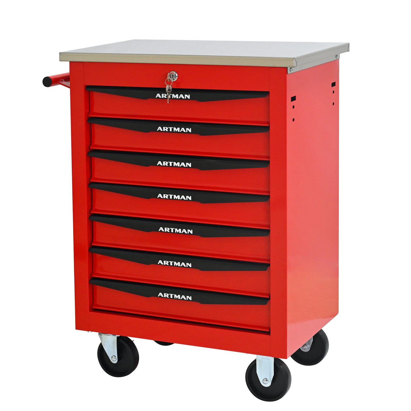 NIGSQJB 30.7"H Multifunctional Rolling Tool Chest with 4-5-6-7 Drawers , Stainless Steel Roof