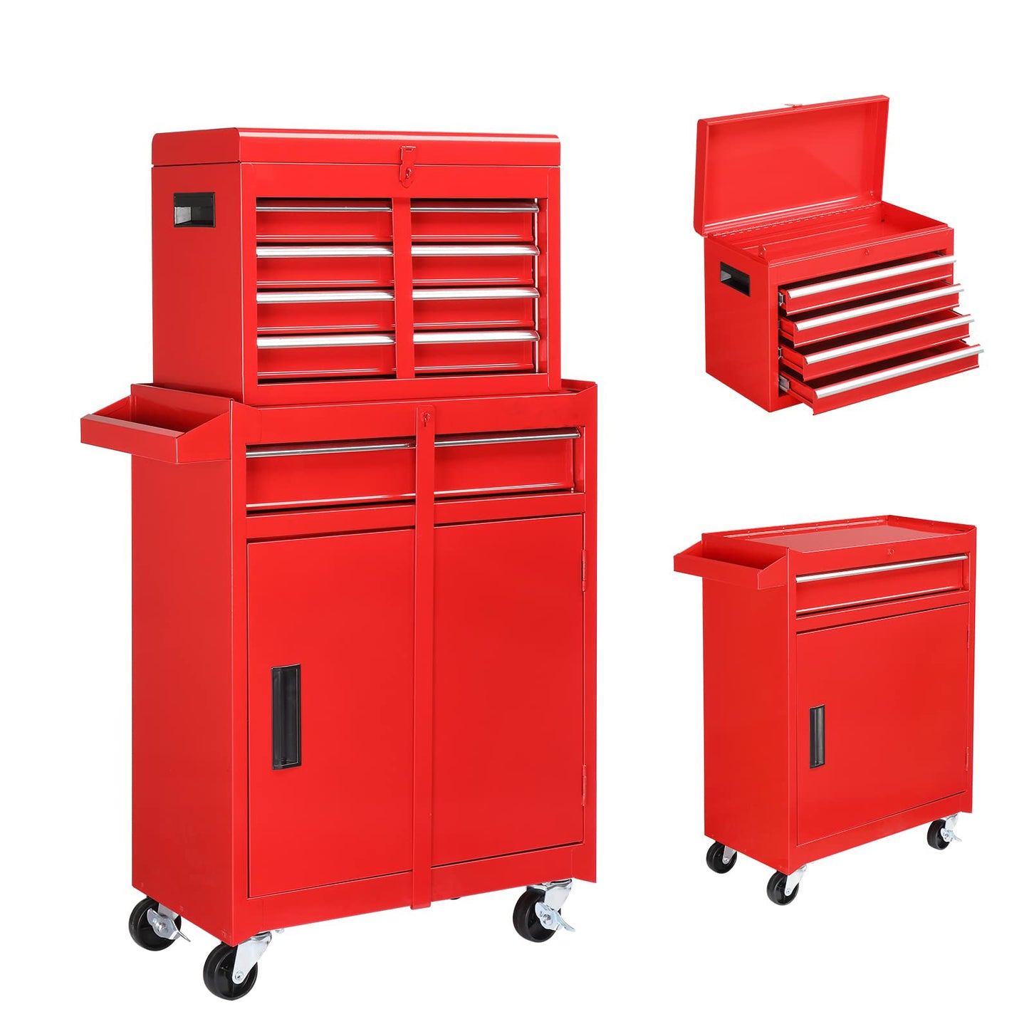 NIGSQJB 2-In-1 40.2"H Rolling Tool Chest with 5 Drawers