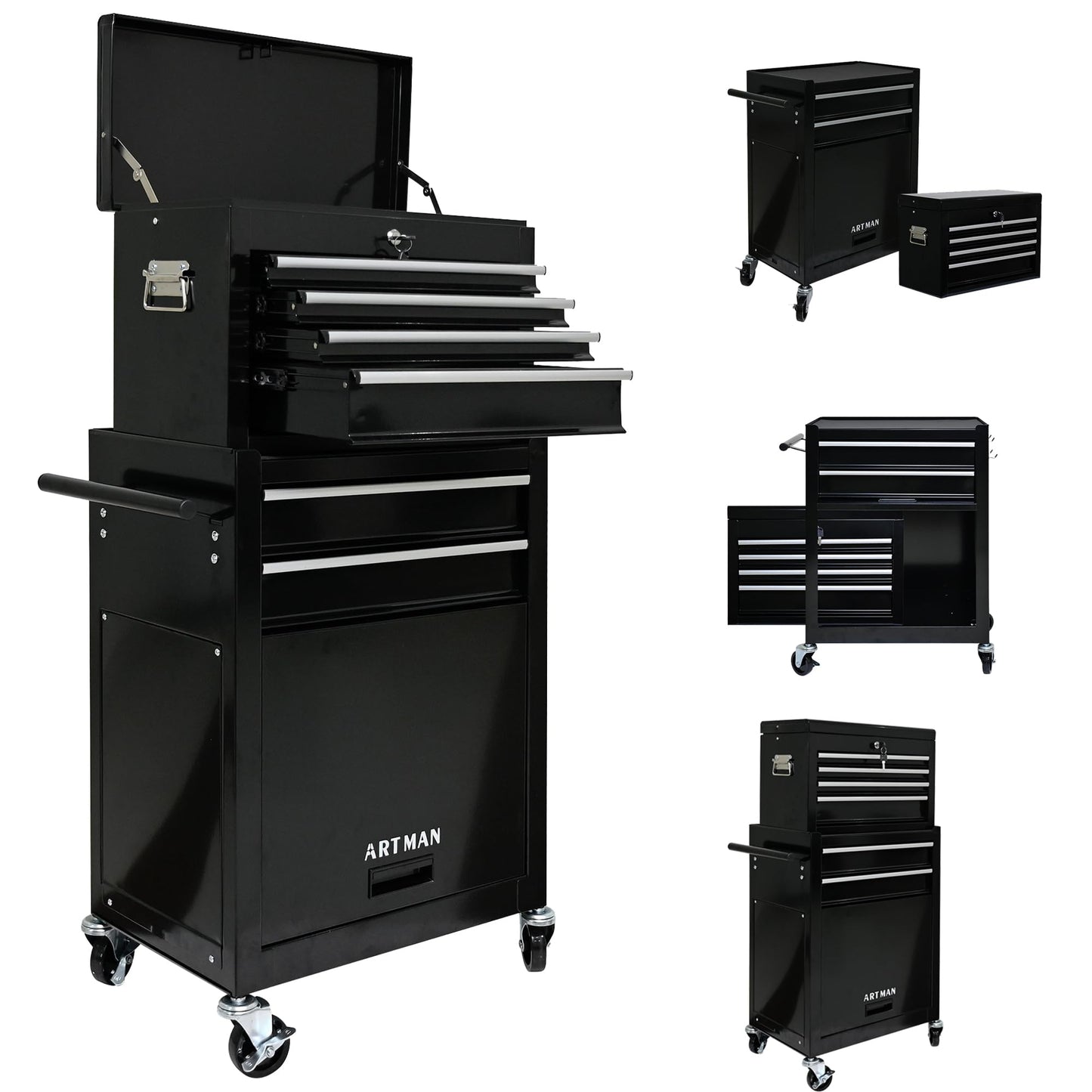 NIGSQJB 42.9"H Rolling Tool Chest w/ 6 Drawers