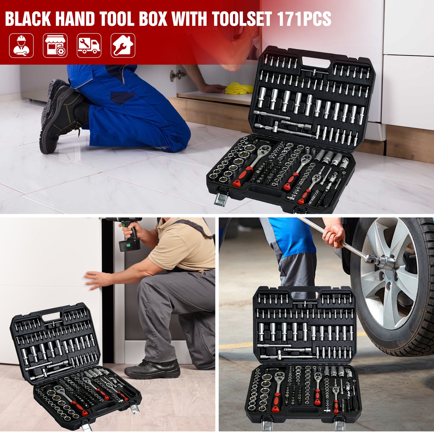 NIGSQJB Comprehensive Hand Tool Sets 171 / 216pcs