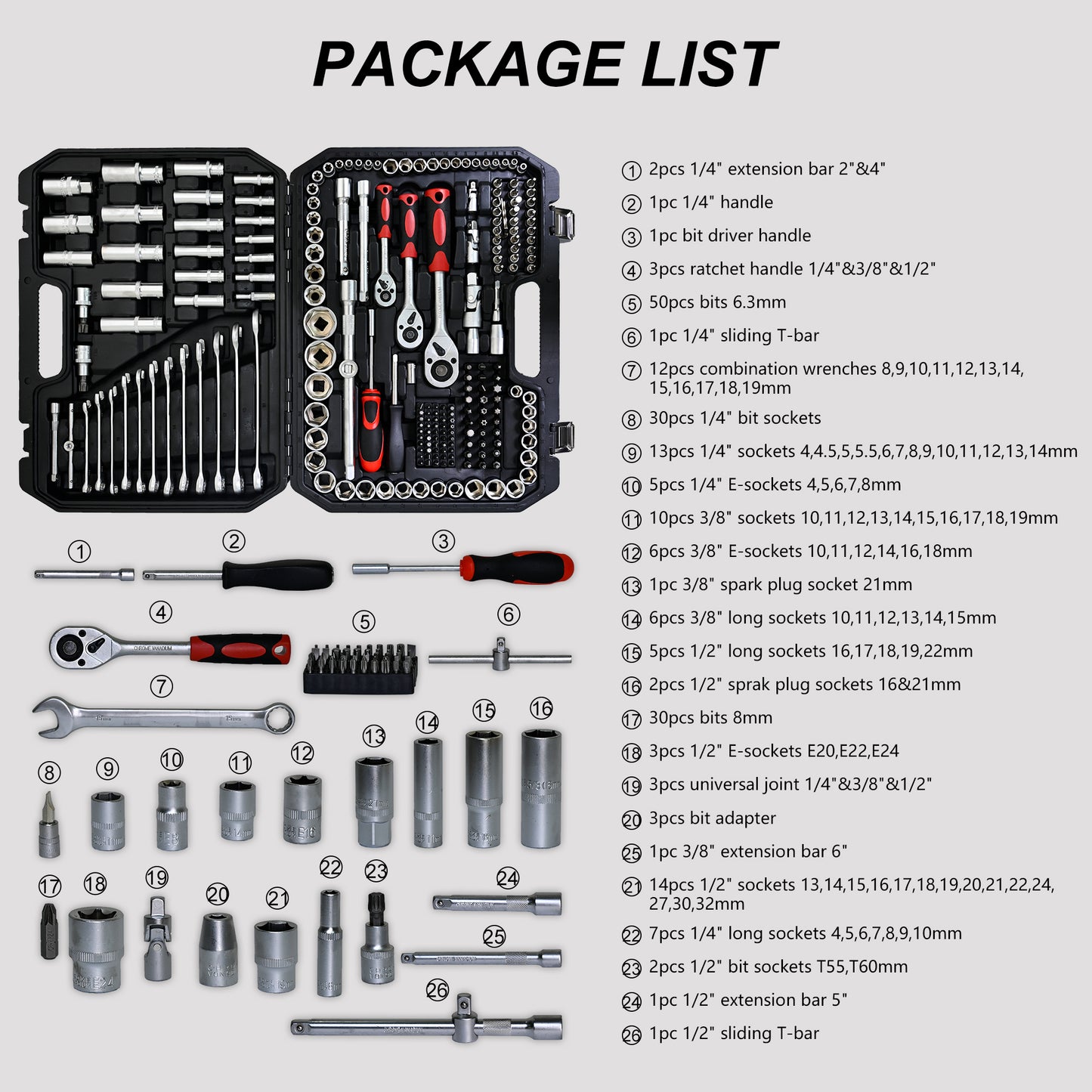 NIGSQJB Comprehensive Hand Tool Sets 171 / 216pcs
