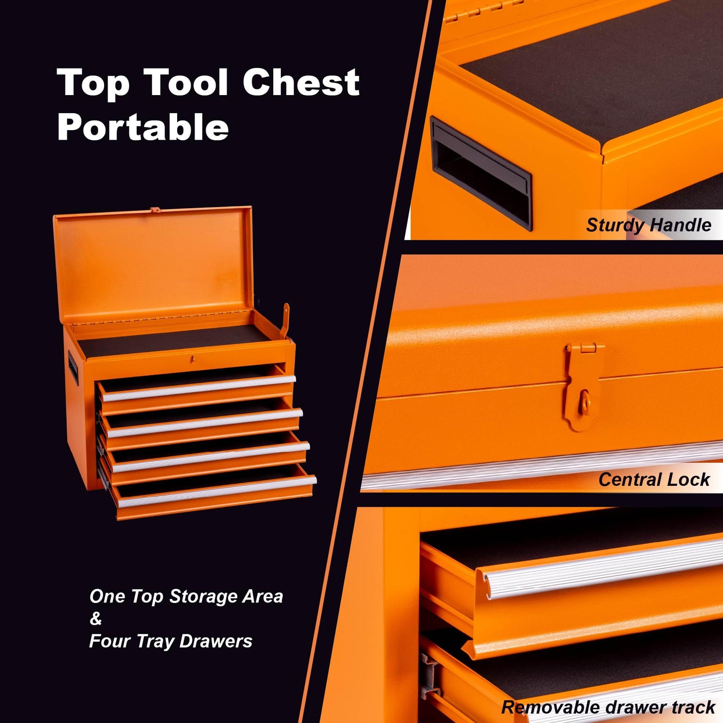 NIGSQJB 2-In-1 40.2"H Rolling Tool Chest with 5 Drawers