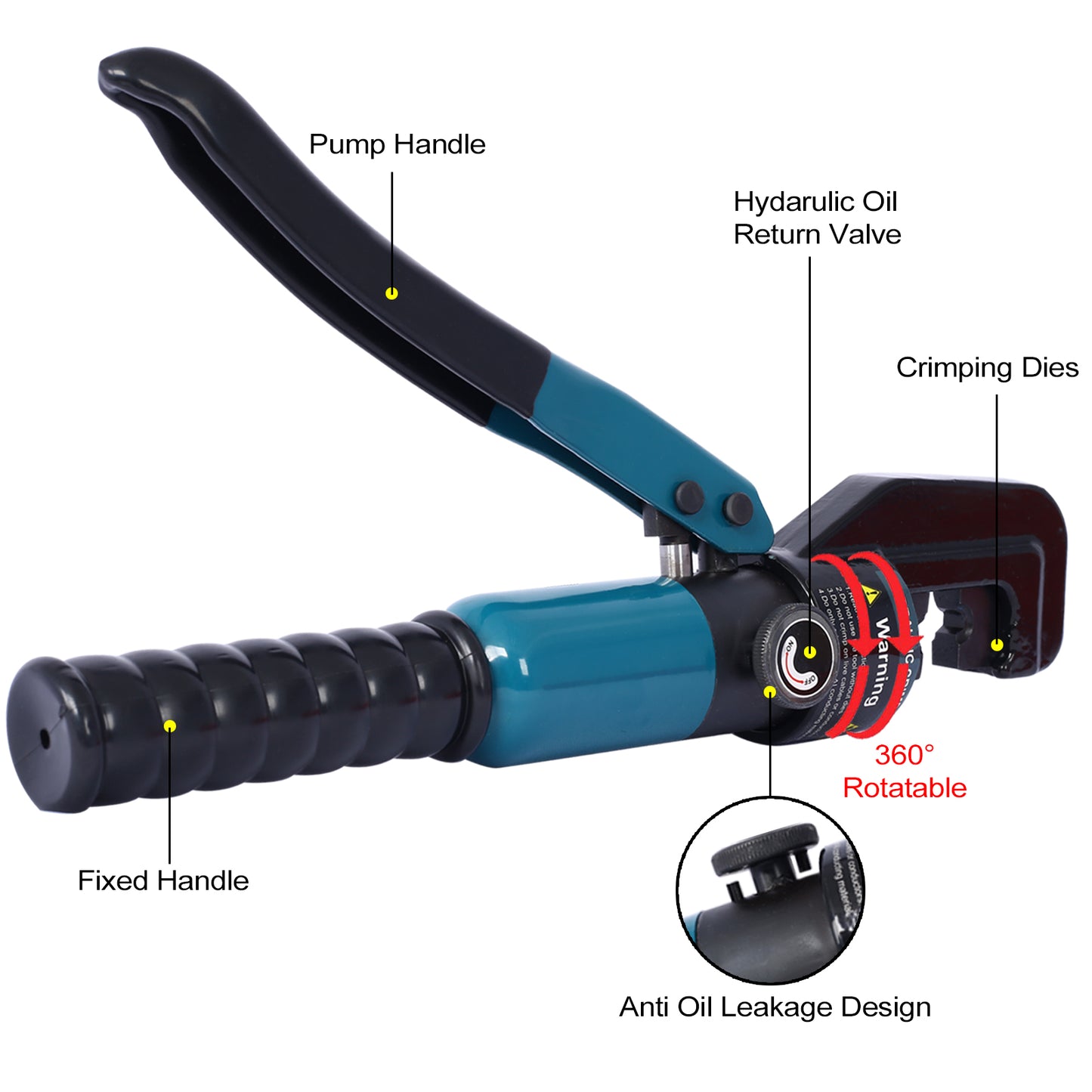 NIGSQJB 10T Hydraulic Crimper with 9 Sets Dies 12 AWG to 2/0 AWG