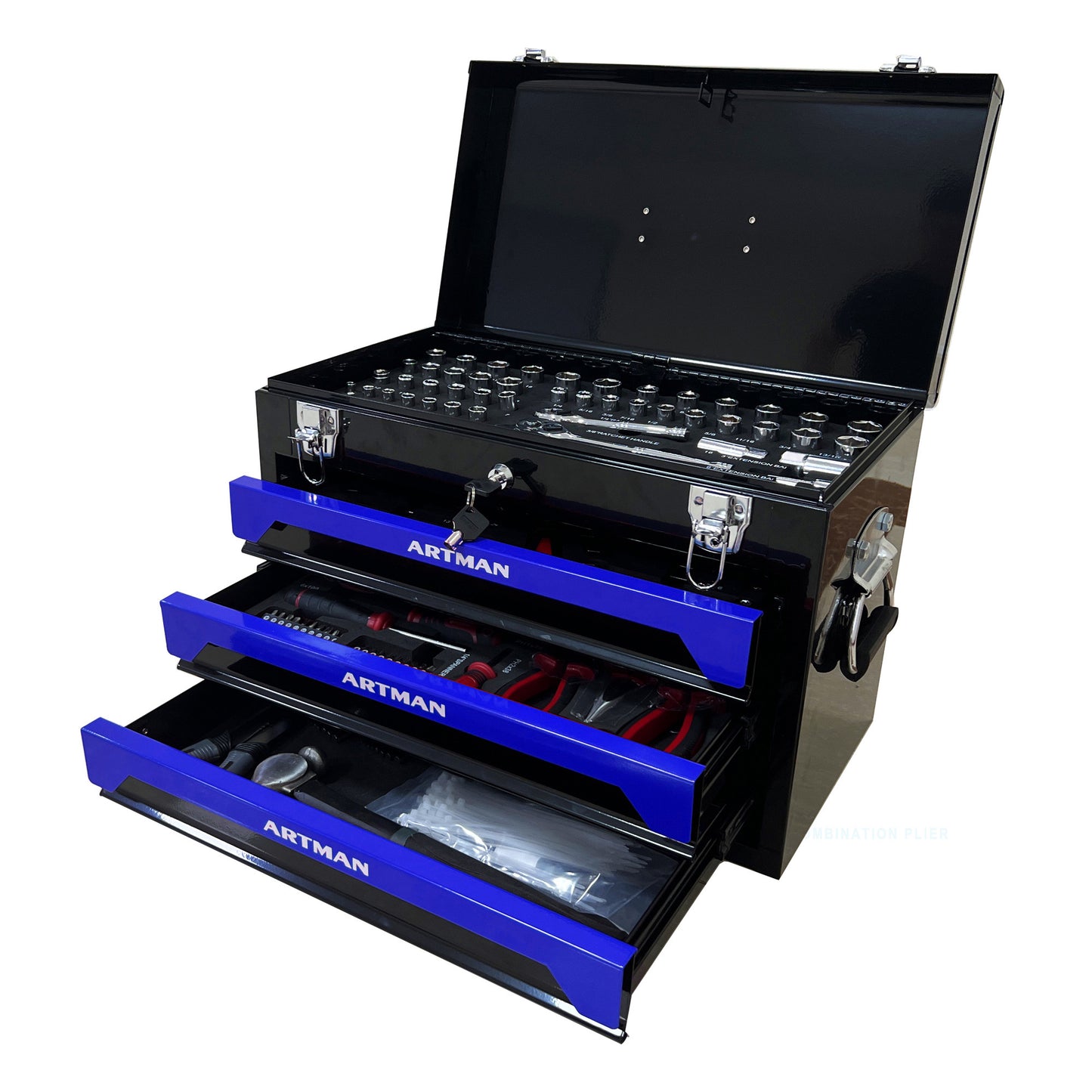 NIGSQJB 439 Pcs Tool Sets with 3 Drawers Tool Box Organizer