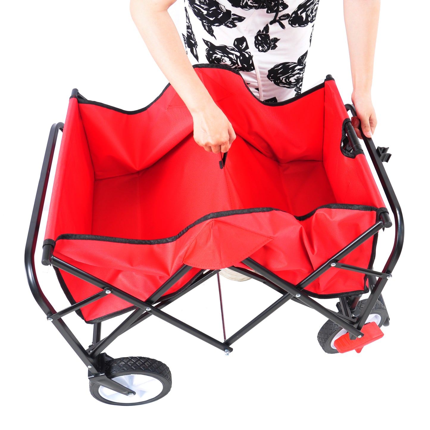 NIGSQJB Folding Shopping Cart with Wheels 150lbs Capacity
