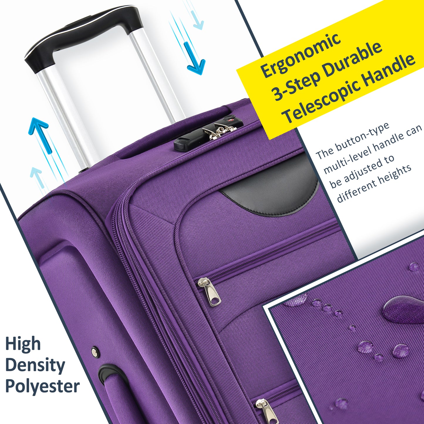 NIGSQJB Softside Luggage Sets 3 Piece