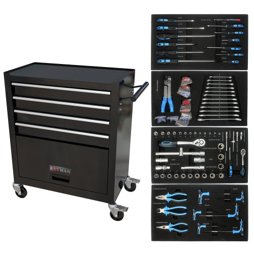 NIGSQJB 238 Piece Tool Sets with 4-Drawers Rolling Tool Box Organizer