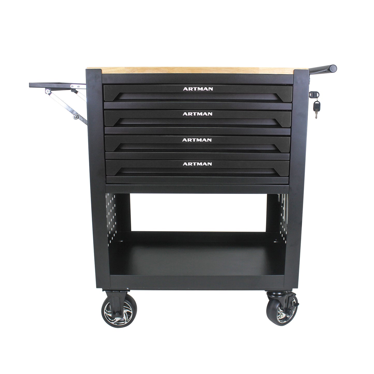 NIGSQJB 35.4"H Tool Chest Cart on Wheels w/ 4 Drawers,Wooden Top