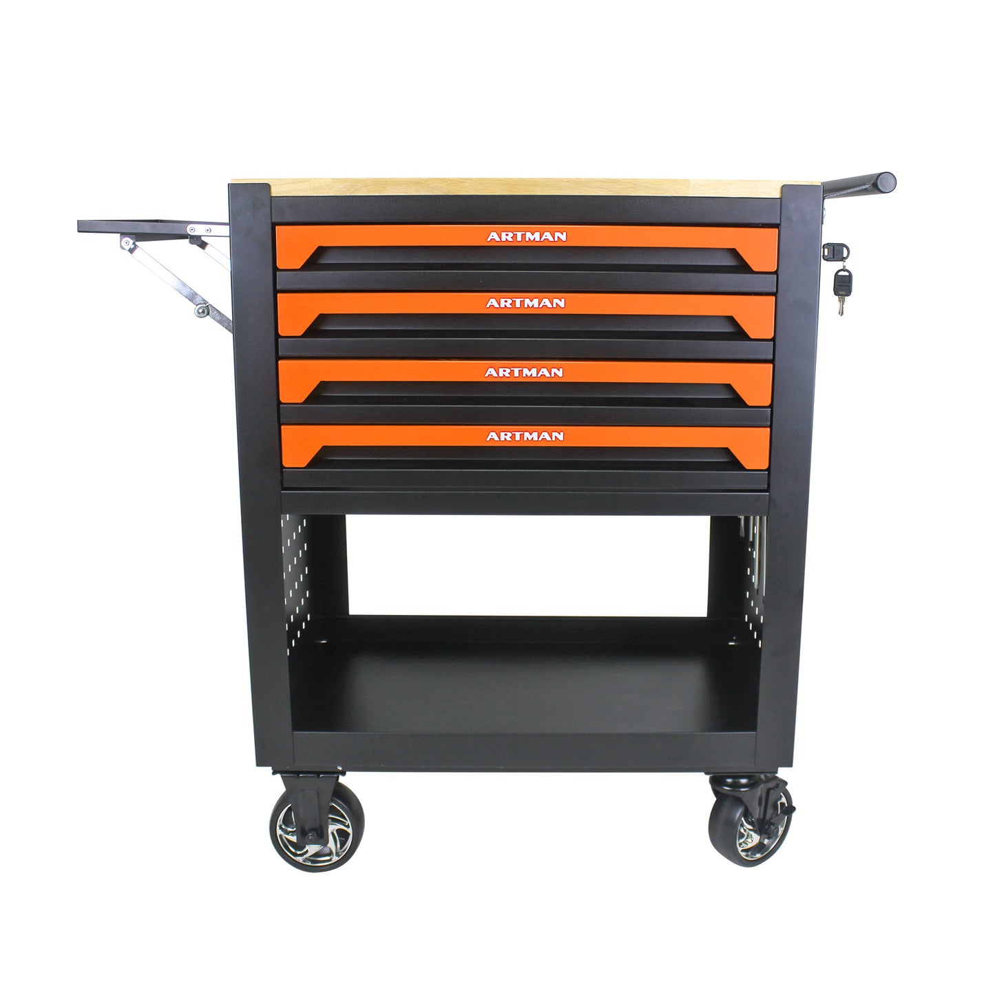 NIGSQJB 35.4"H Tool Chest Cart on Wheels w/ 4 Drawers,Wooden Top