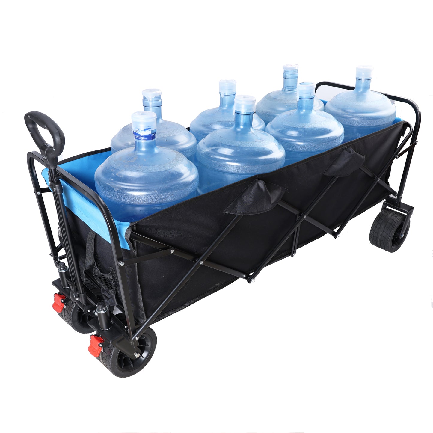 NIGSQJB 53" Folding Wagon Cart 150lbs Large Capacity Extra Long