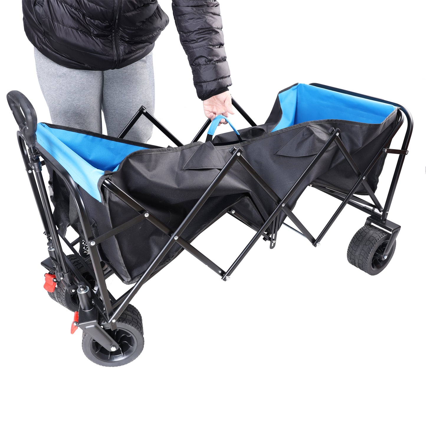 NIGSQJB 53" Folding Wagon Cart 150lbs Large Capacity Extra Long