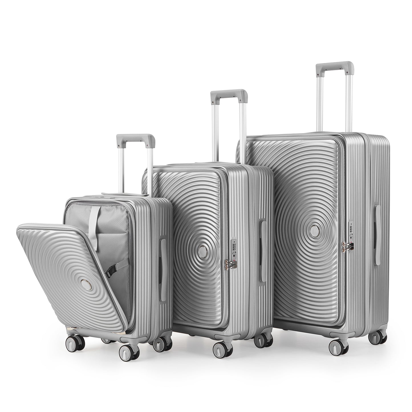 NIGSQJB Luggage Sets 3Pcs with PVC Cover & TSA Lock & Double Wheels(20-24-28in)