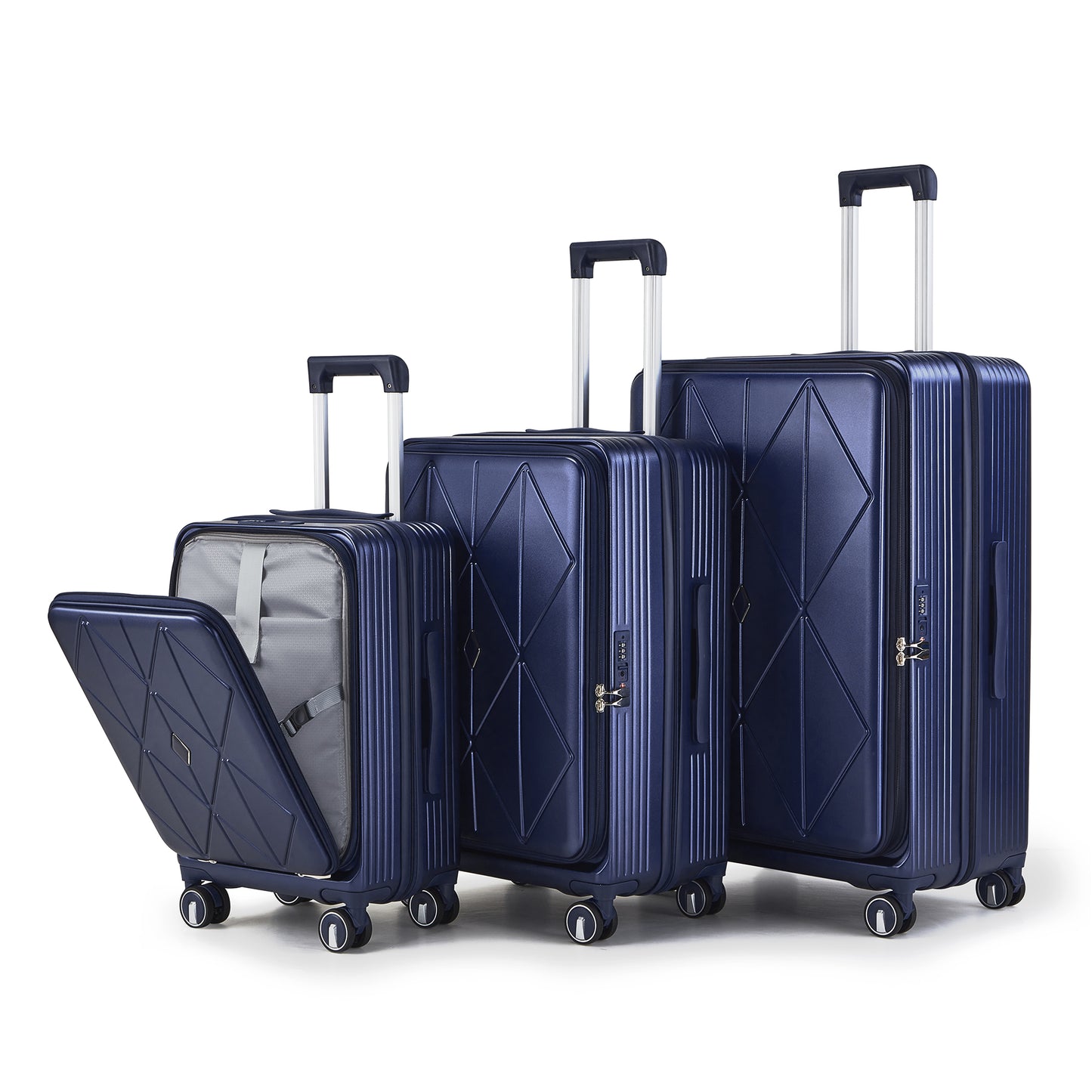 NIGSQJB Luggage Sets 3Pcs with TSA Lock & Double Wheels & PVC Cover (20-24-28in)