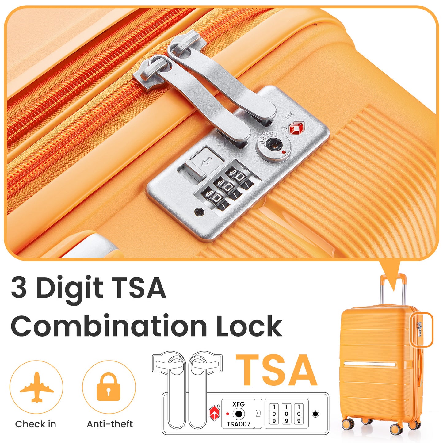 NIGSQJB Fashion Luggage Sets 4 Piece (14/20/24/28in)