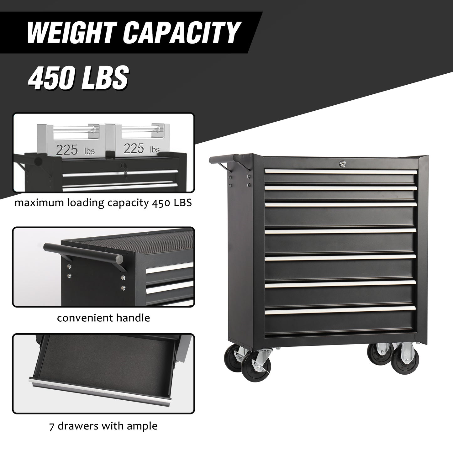 NIGSQJB 7-Drawers Rolling Tool Chest with Wheels & Locking