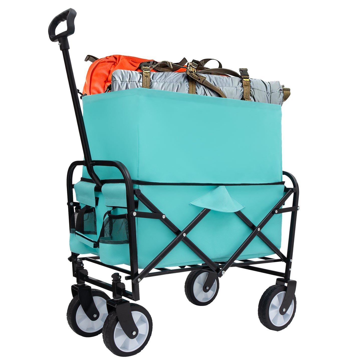 NIGSQJB Extension Collapsible Foldable Shopping Cart for Beach Camping Sports Gardening Fishing