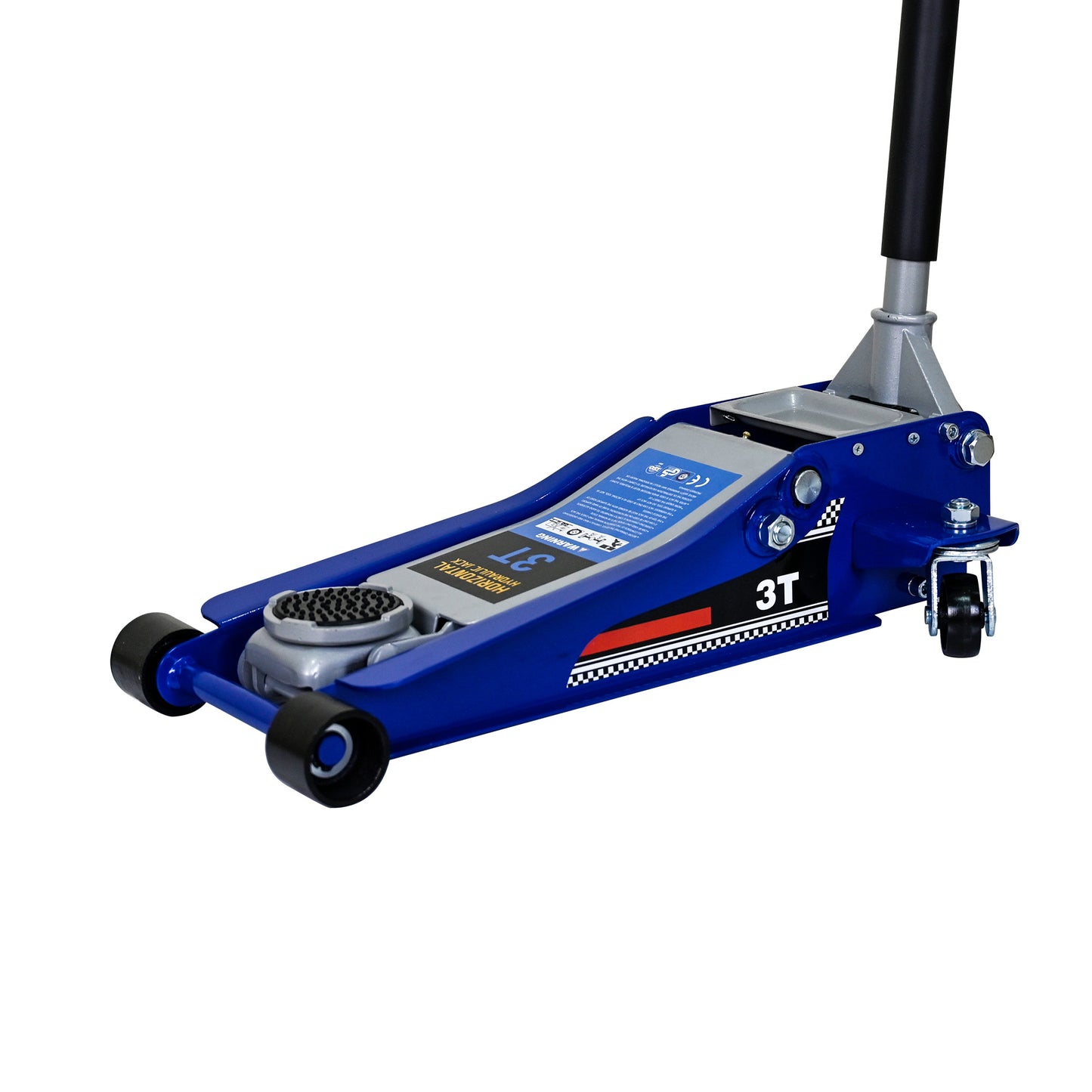 NIGSQJB 3-Ton (6600 lbs) Low-Position Steel Vehicle Floor-mounted Hydraulic Jack with Dual-piston Quick-lift Pump