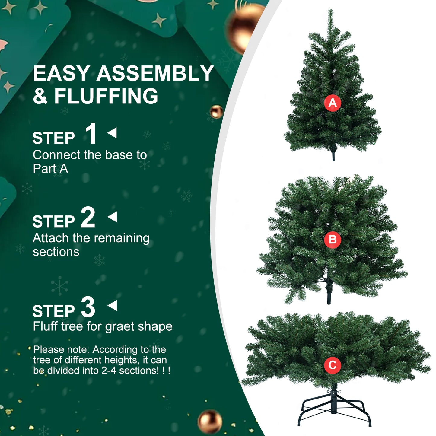 NIGSQJB 6-7-7.5-8-9ft Christmas Trees with Memory Wire