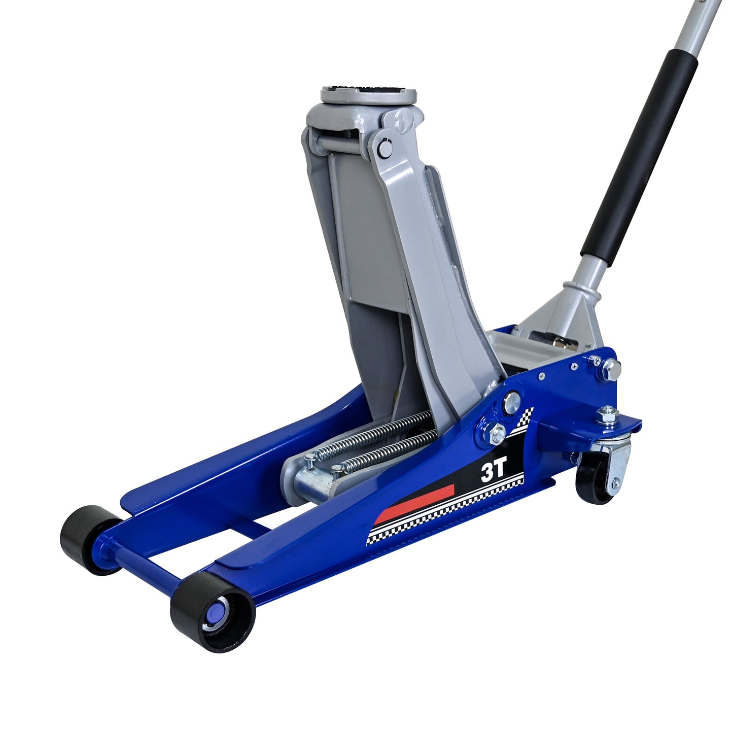 NIGSQJB 3-Ton (6600 lbs) Low-Position Steel Vehicle Floor-mounted Hydraulic Jack with Dual-piston Quick-lift Pump