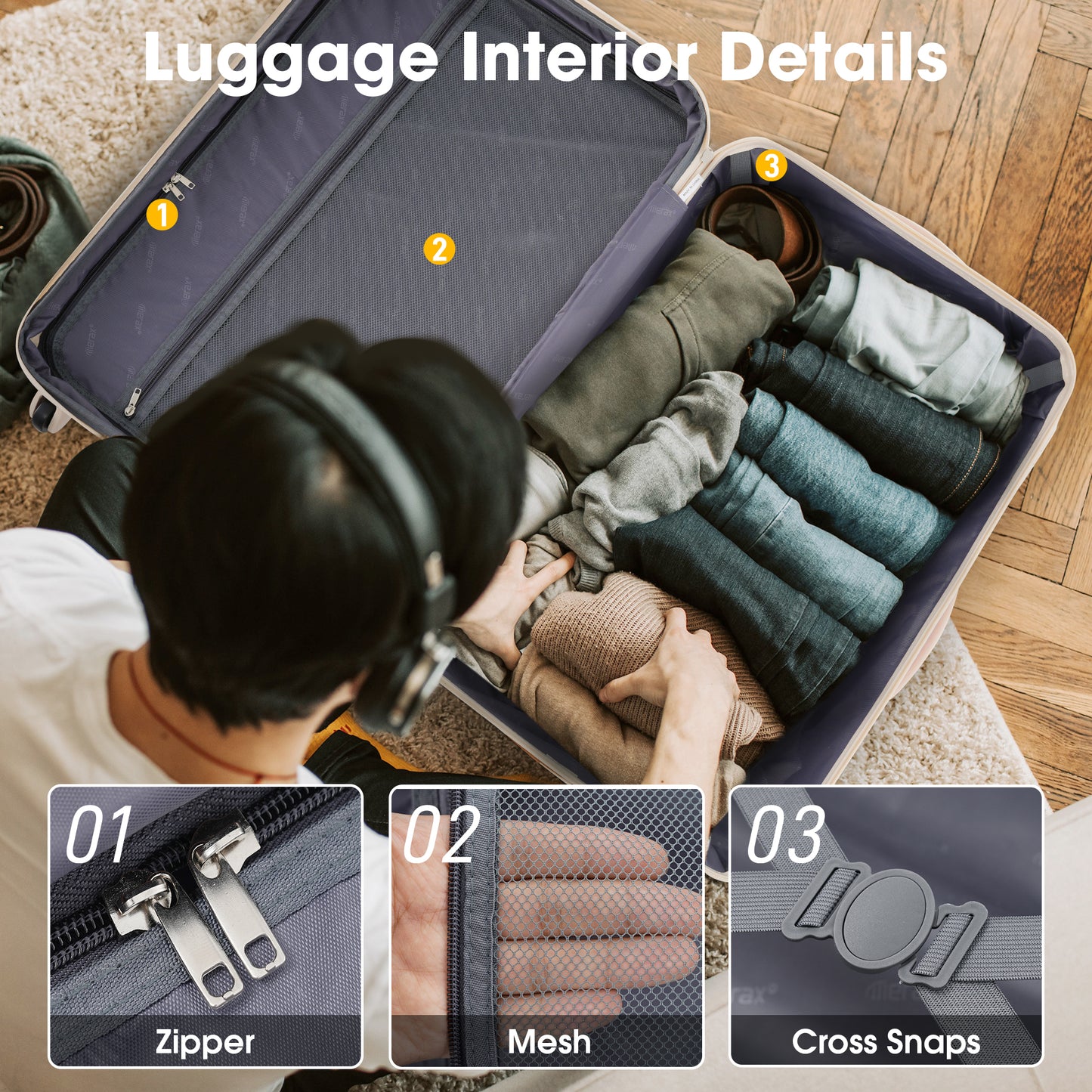 NIGSQJB Hardshell Luggage Sets 13 Piece