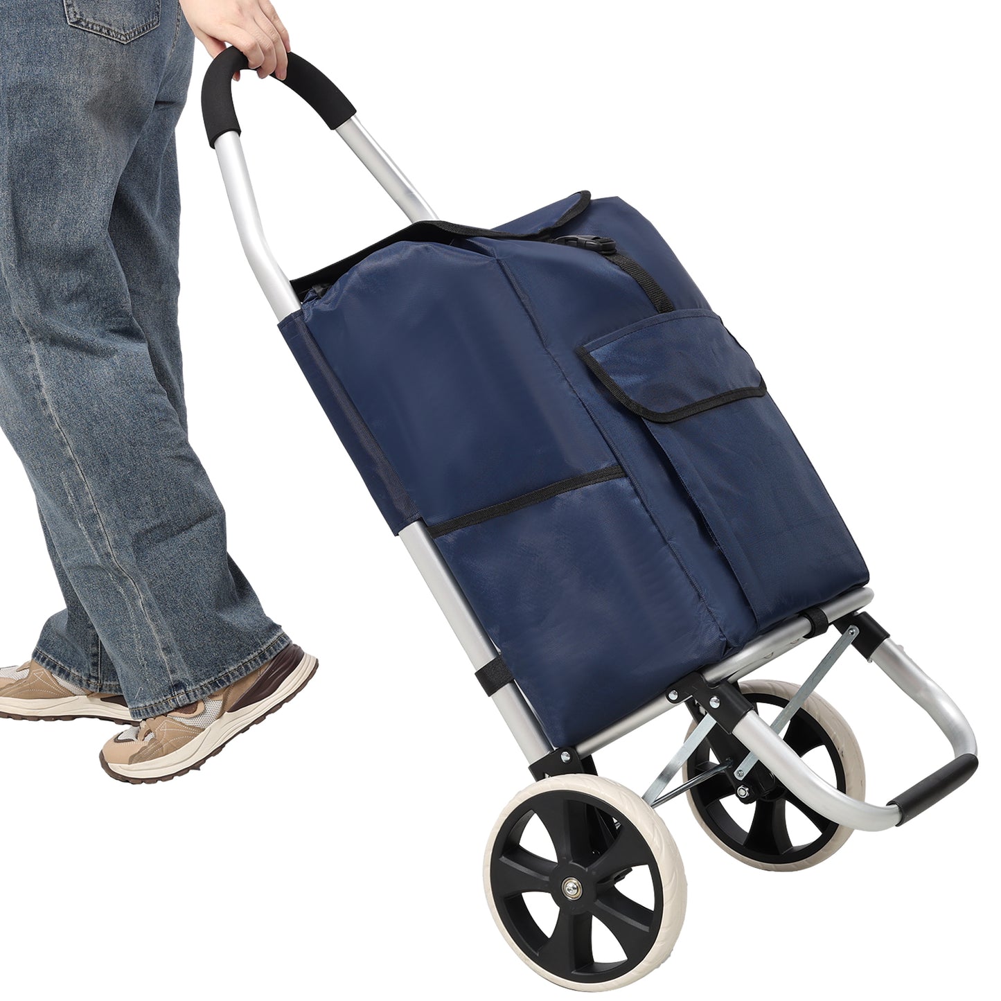 NIGSQJB Ultra-Lightweight Foldable Shopping Cart 42L Large Capacity