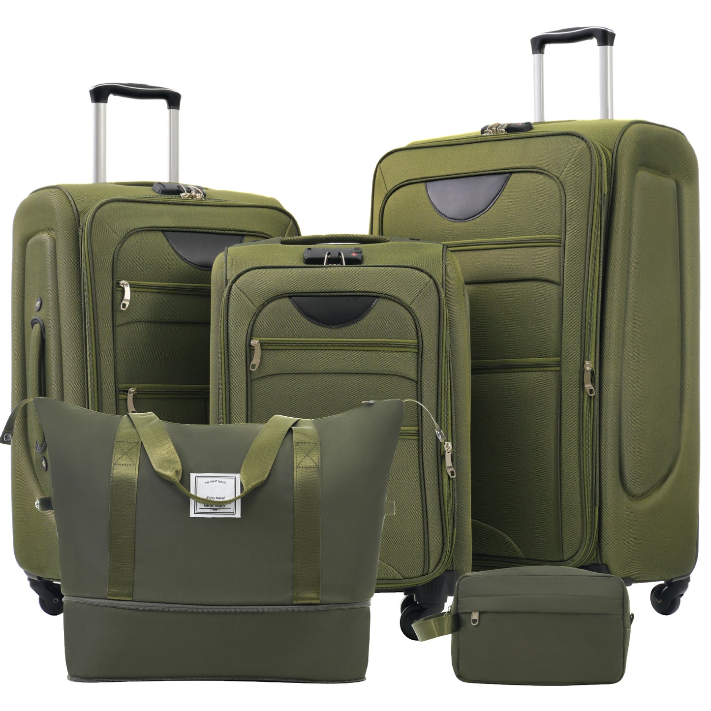 NIGSQJB Softside Expandable Luggage Sets 5 Piece