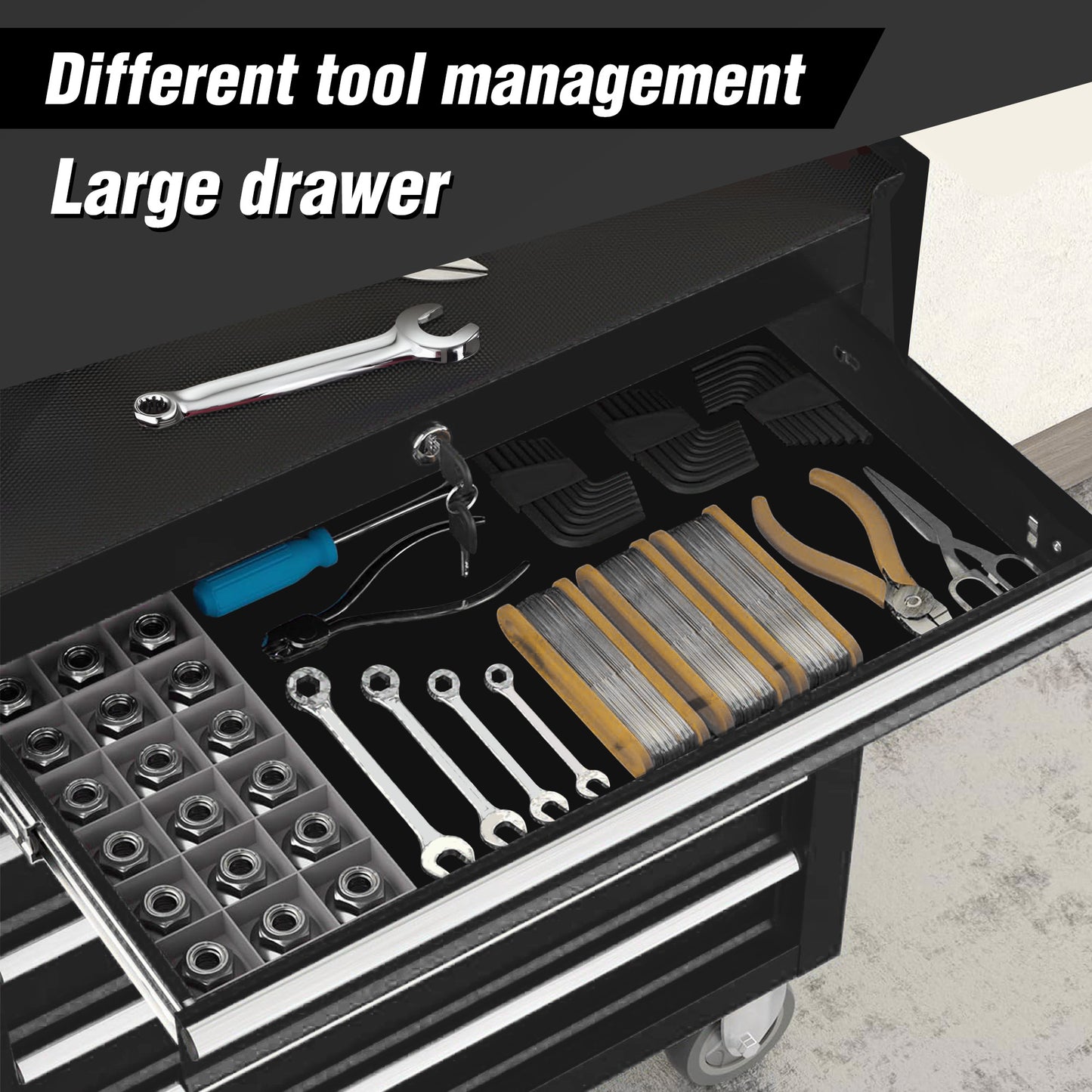 NIGSQJB 7-Drawers Rolling Tool Chest with Wheels & Locking