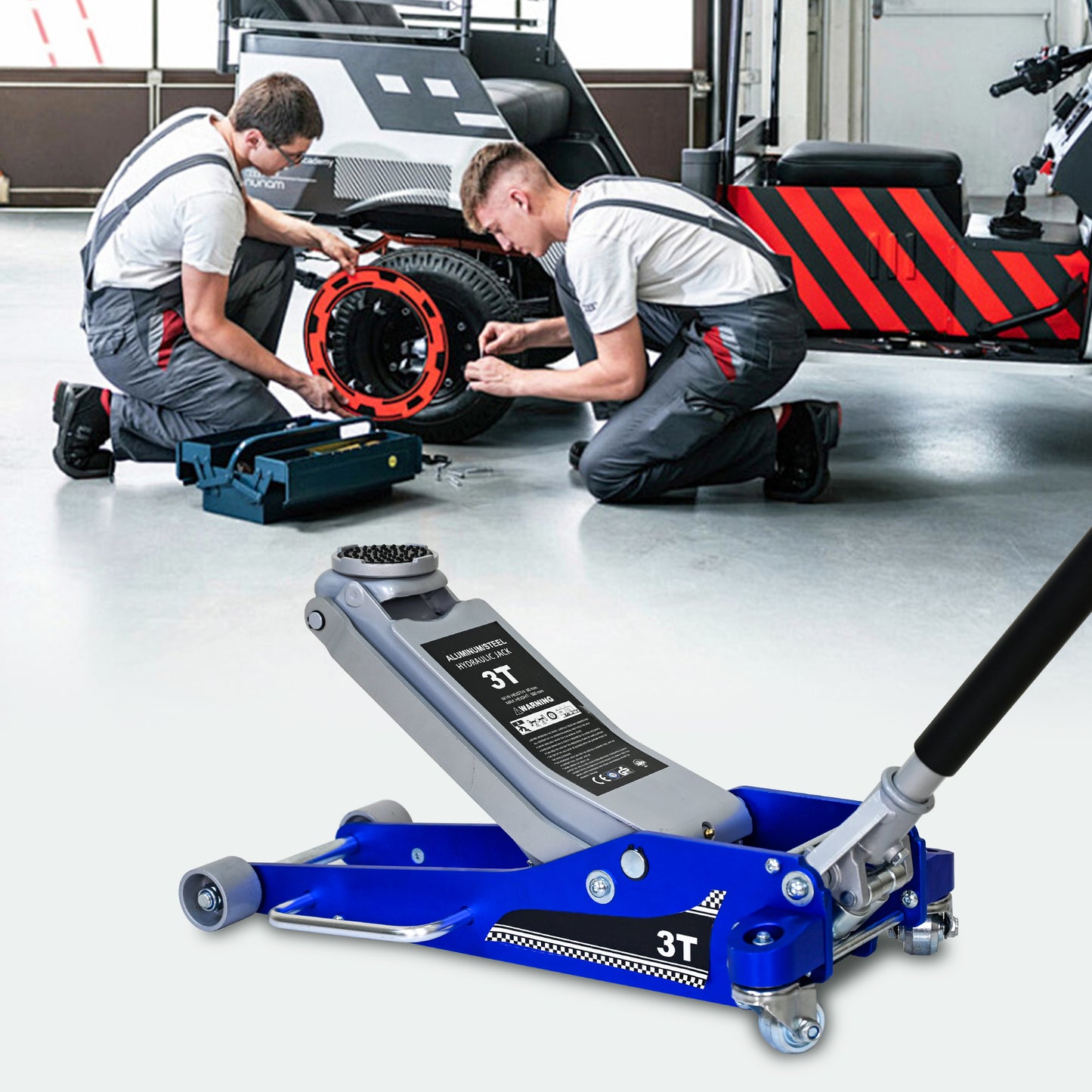 NIGSQJB 3-Ton (6600 lbs) Hydraulic Trolley Floor Jack with Extra Saddle 