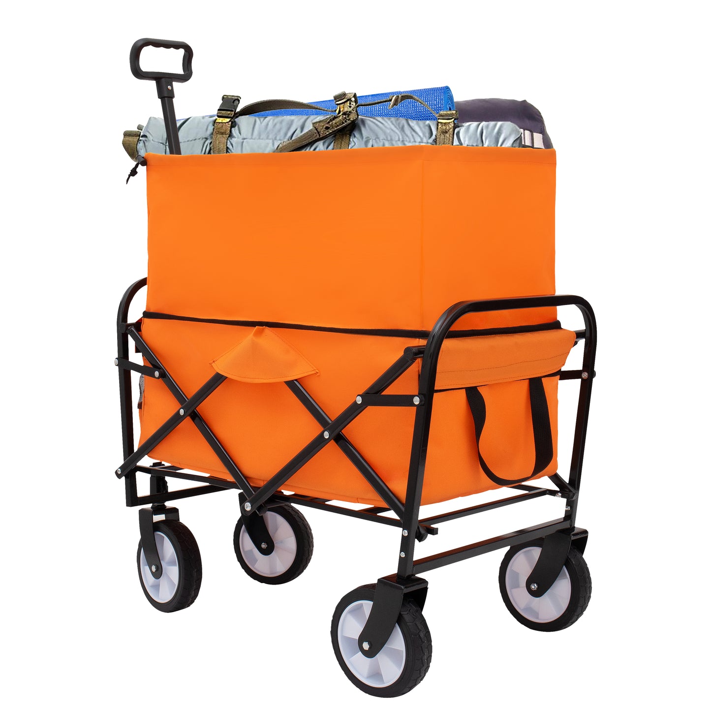 NIGSQJB Extension Collapsible Foldable Shopping Cart for Beach Camping Sports Gardening Fishing