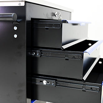 NIGSQJB 30.7"H Lockable Rolling Tool Chest with 2-4-5-6-7 Drawers, Black Blue