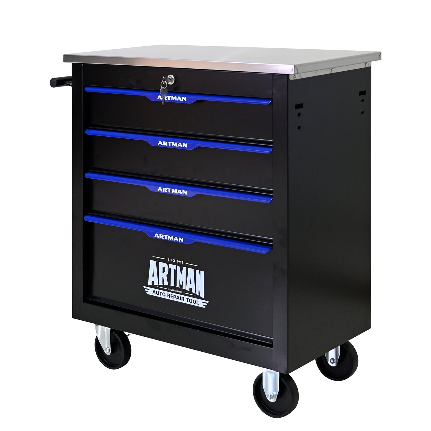 NIGSQJB 30.7"H Lockable Rolling Tool Chest with 2-4-5-6-7 Drawers, Black Blue