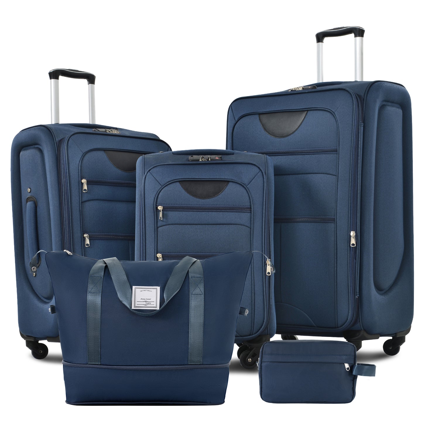 NIGSQJB Softside Expandable Luggage Sets 5 Piece