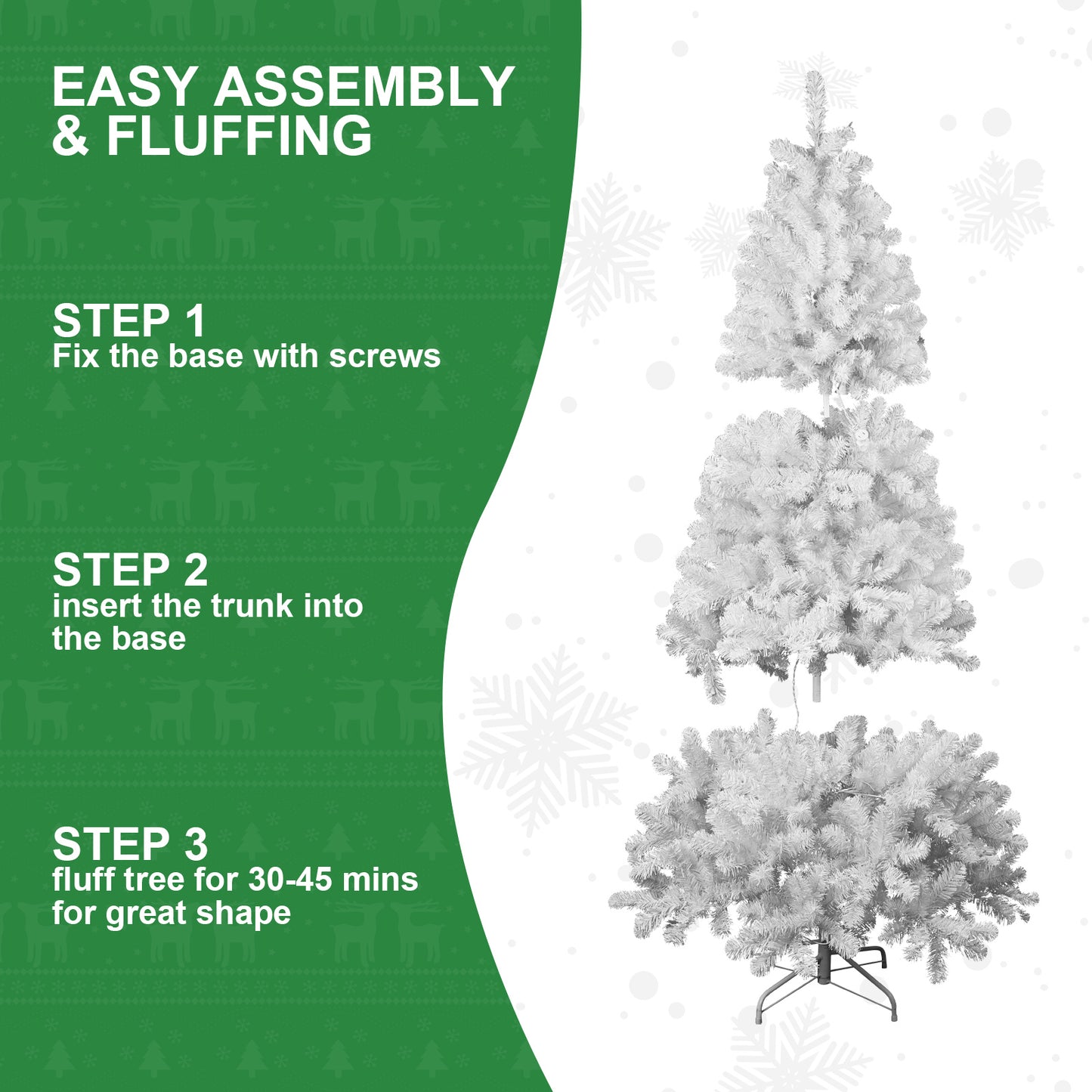NIGSQJB 4-5-6-7-7.5-8-9ft White Christmas Tree with Memory Wire