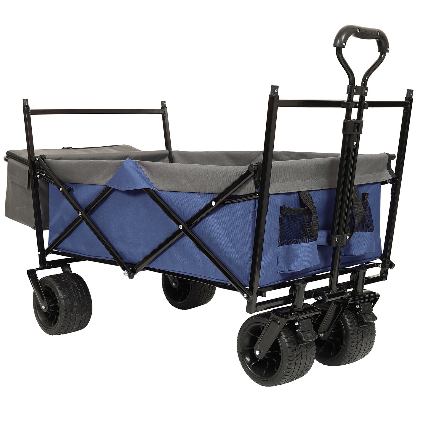 NIGSQJB 480Lbs Collapsible Shopping Cart with Canopy, Mosquito Net & 7" All-Terrain Wheels