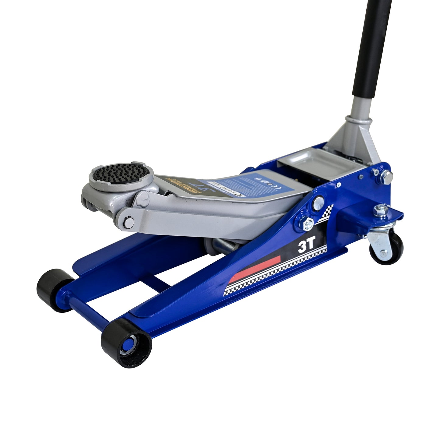 NIGSQJB 3-Ton (6600 lbs) Low-Position Steel Vehicle Floor-mounted Hydraulic Jack with Dual-piston Quick-lift Pump