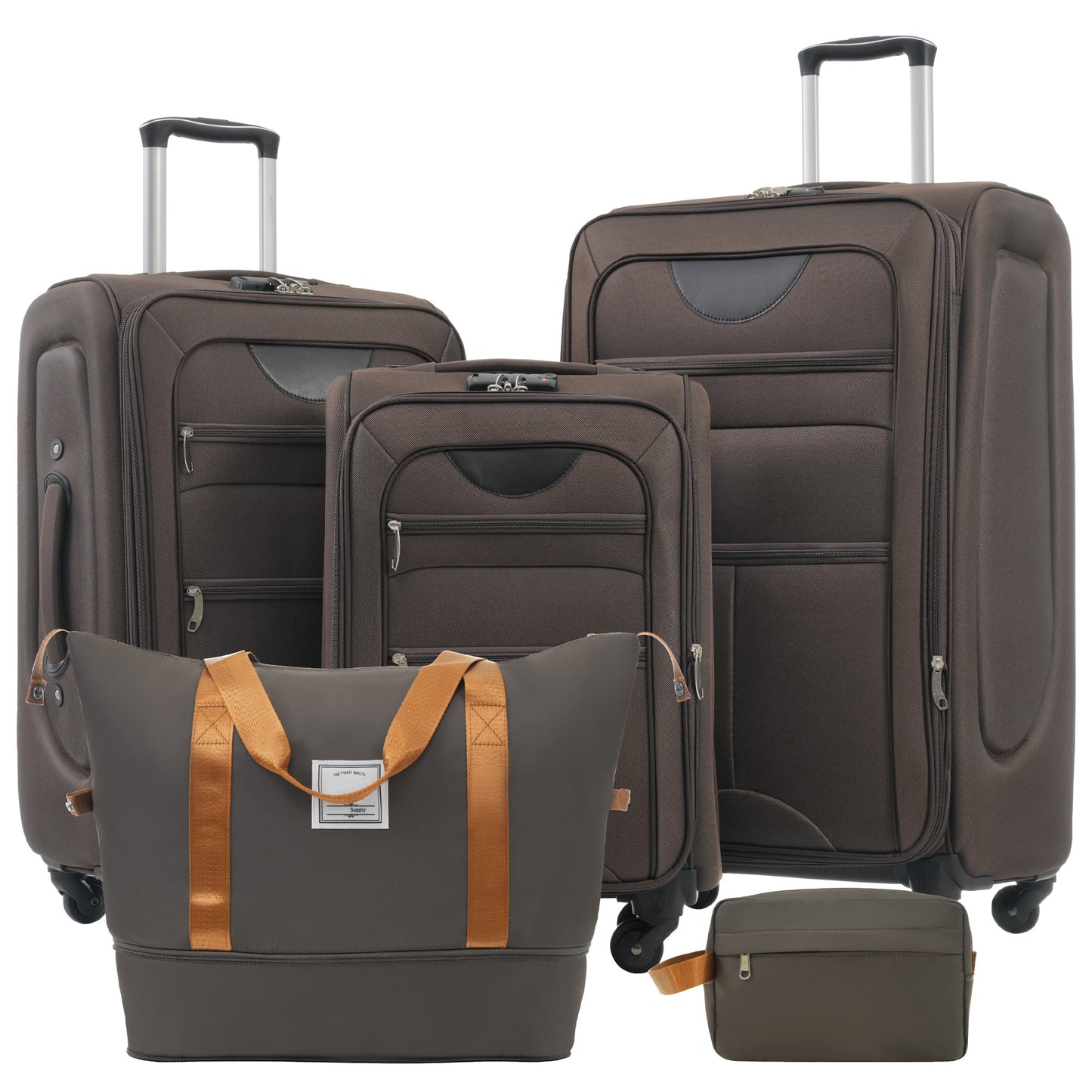 NIGSQJB Softside Expandable Luggage Sets 5 Piece