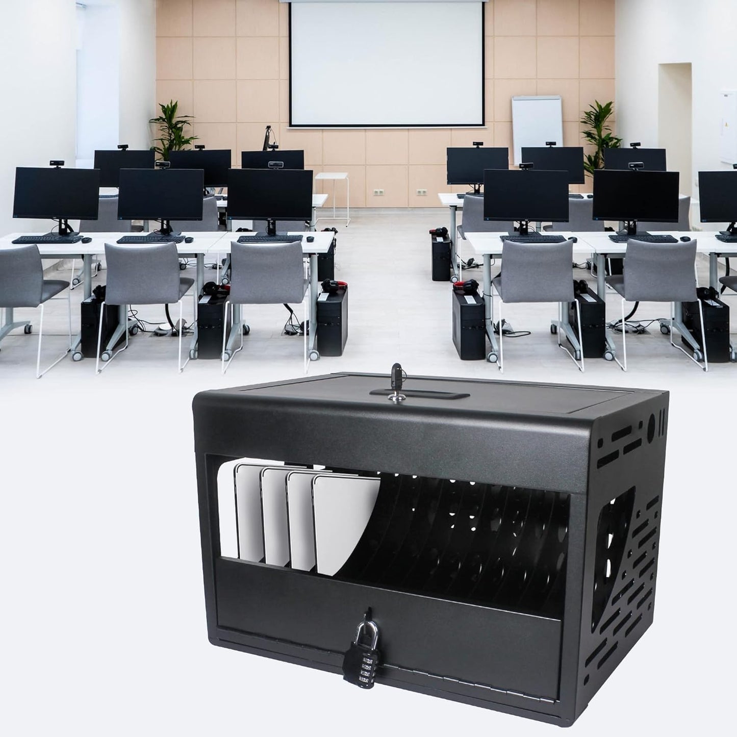 NIGSQJB 16-Unit Charging Cabinet for Laptops & Tablets