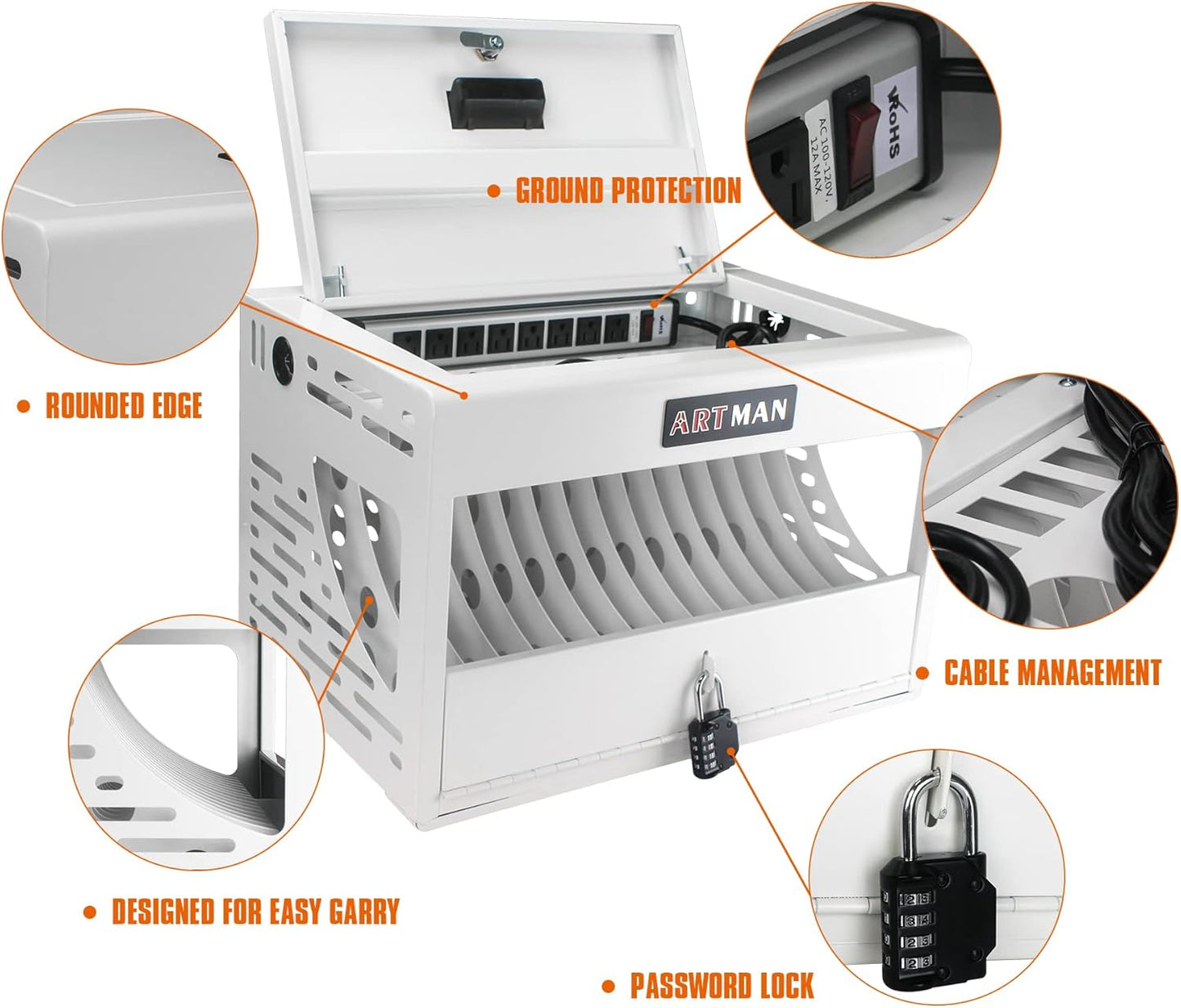 NIGSQJB 16-Unit Charging Cabinet for Laptops & Tablets